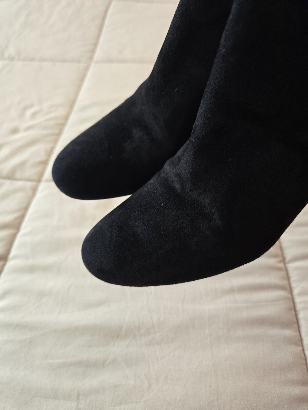 Saint Laurent Black Suede Lou 95 Almond-toe Block Heel Ankle Boots 38 1/2 US 8.5 - Picture 4 of 13